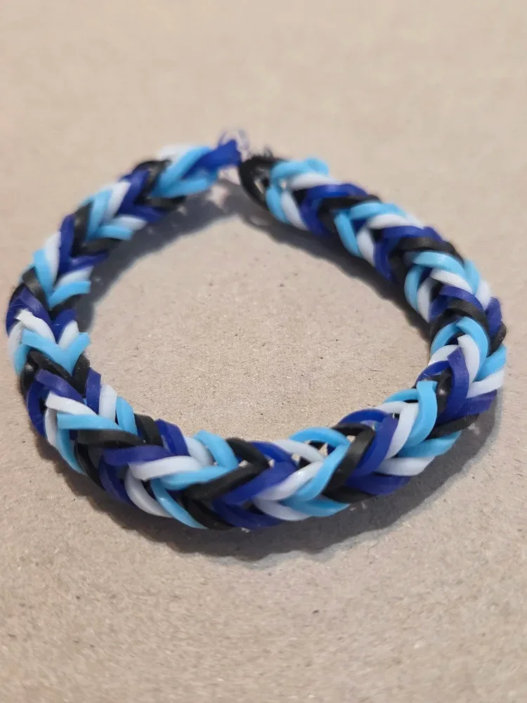 Handmade Blue Rubber Band Bracelet