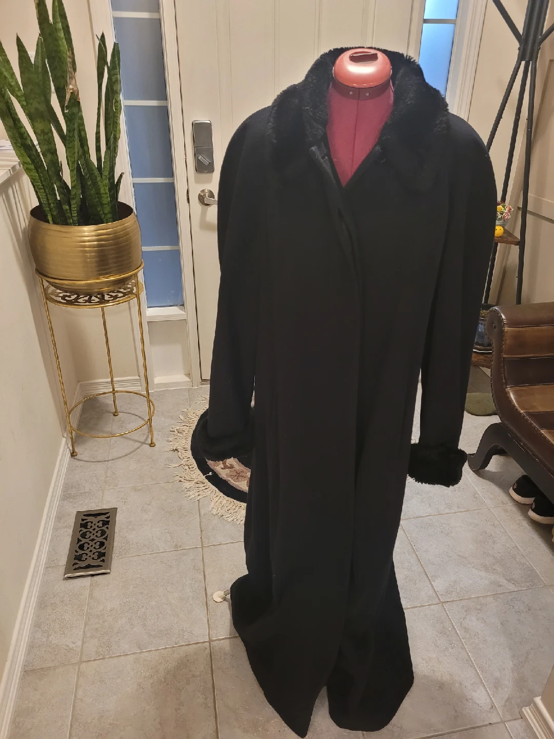 Perry Ellis Portfolio Black Wool Coat