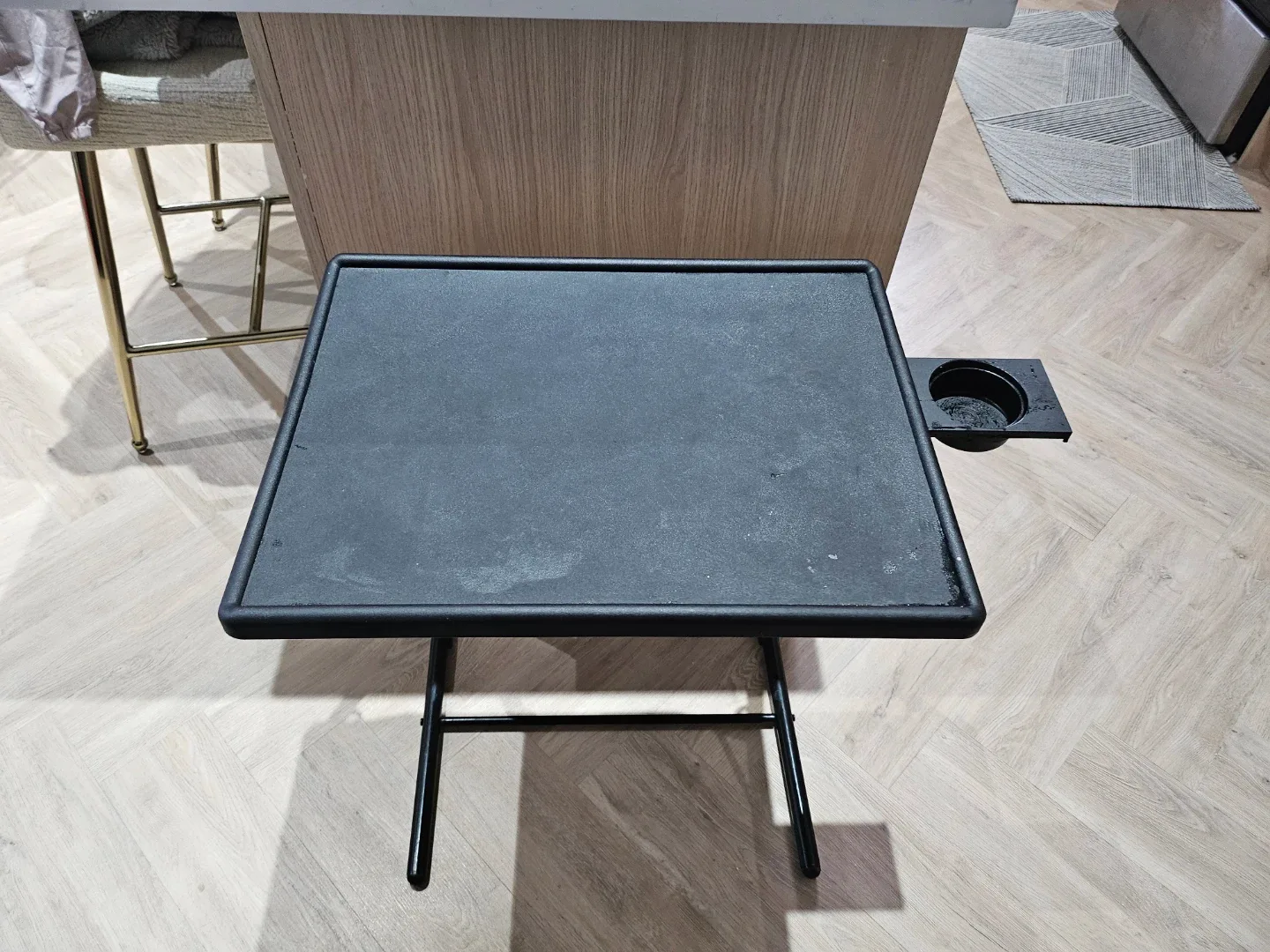 Folding Table with Cup Holder - Black image indicator(2)