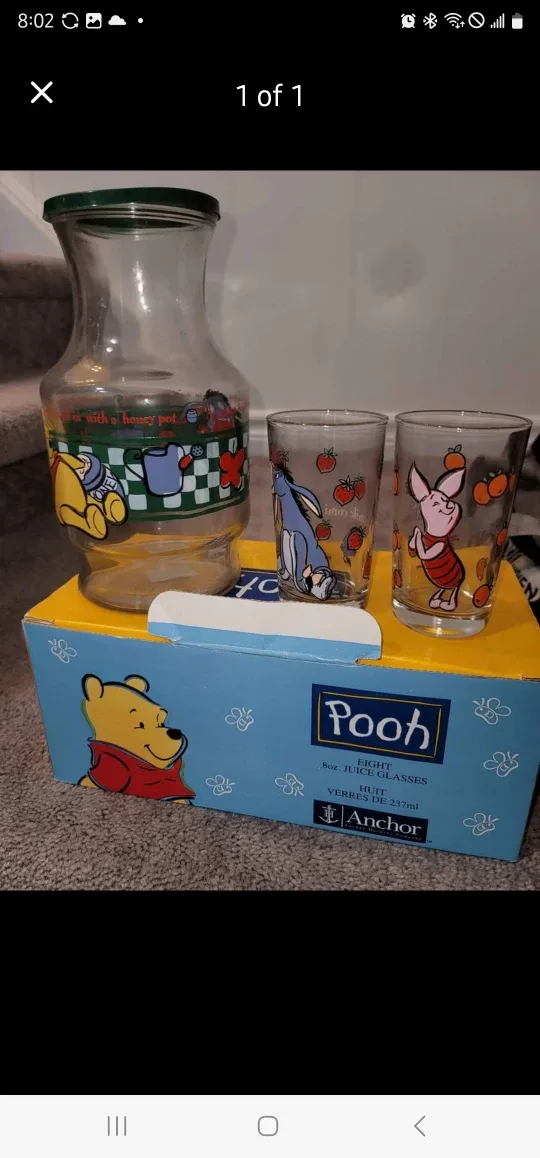 Winnie the Pooh Juice Glasses & Pitcher Set