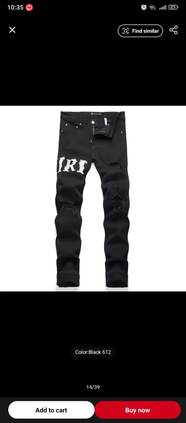 Amiri Black Distressed Jeans thumbnail