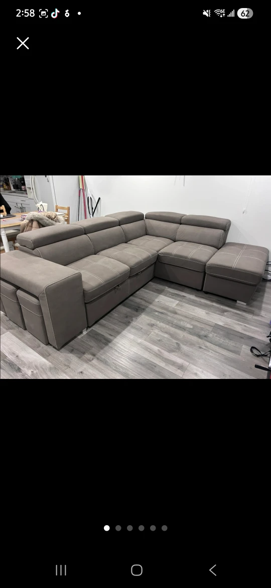 Grey Sectional Sofa with Storage - photo 5