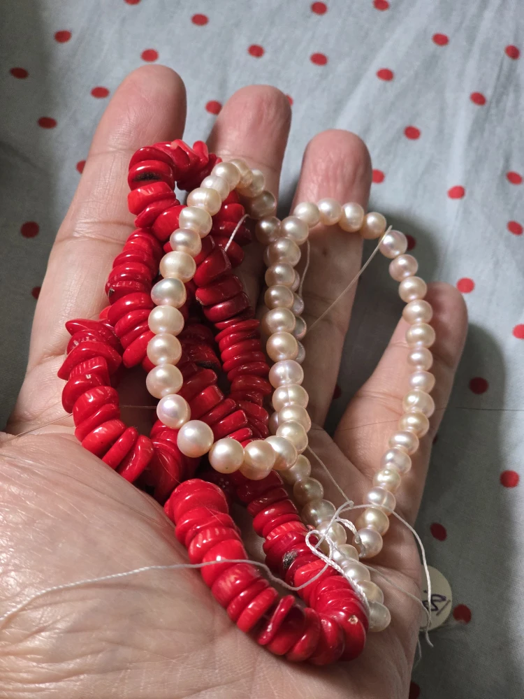 Loose Natural  Coral and Pearl Beads for jewelry making - photo 5