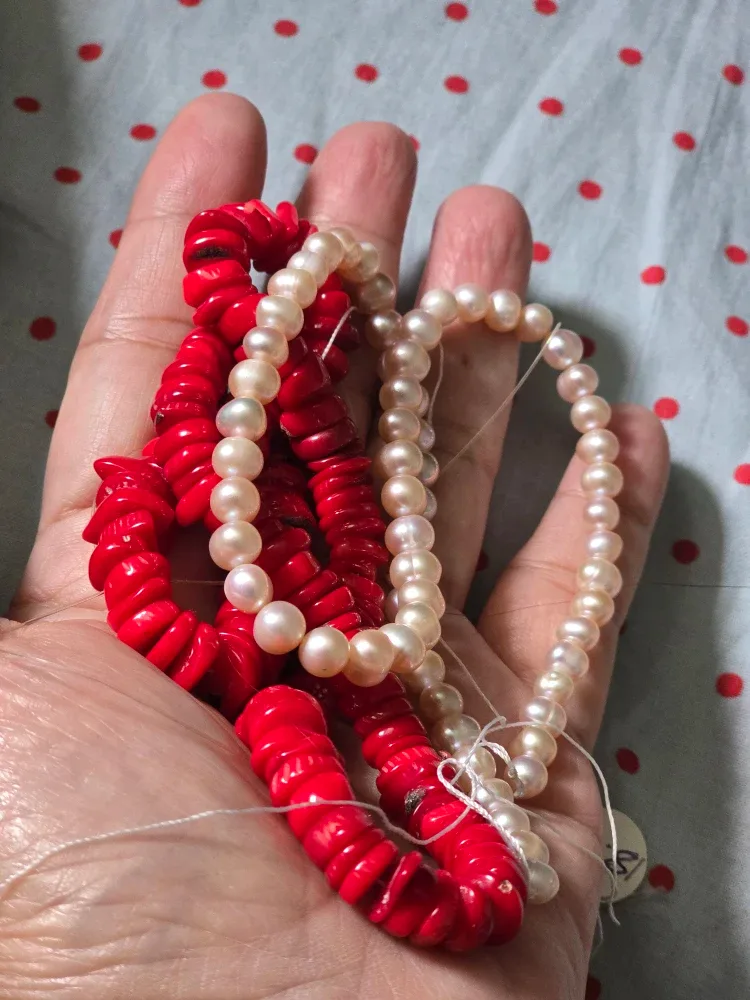 Loose Natural  Coral and Pearl Beads for jewelry making image indicator(5)