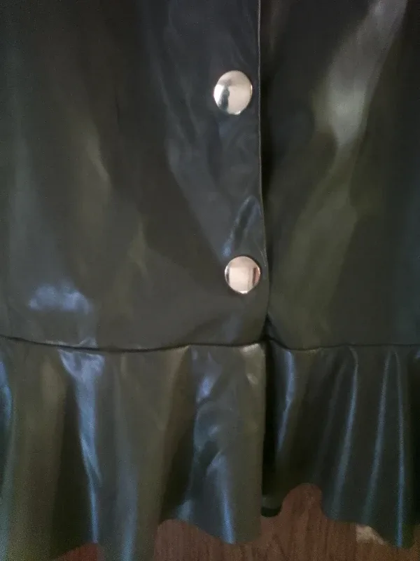 Olive Green Faux Leather Mini Skirt image indicator(2)