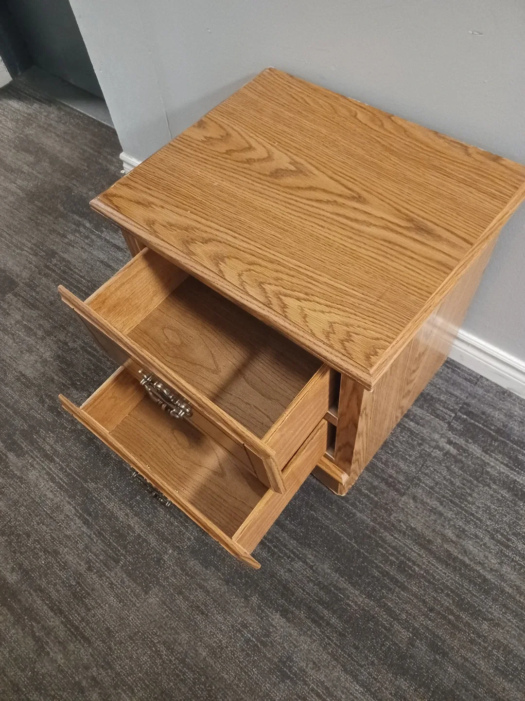Wood Nightstand with Two Drawers image indicator(8)