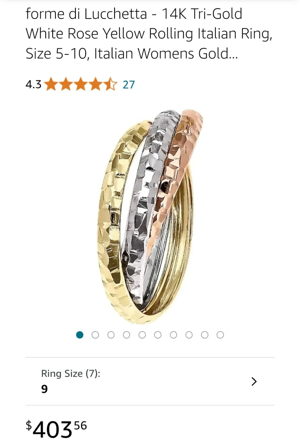 Forme di Lucchetta Trinity Ring 14kt image indicator(7)