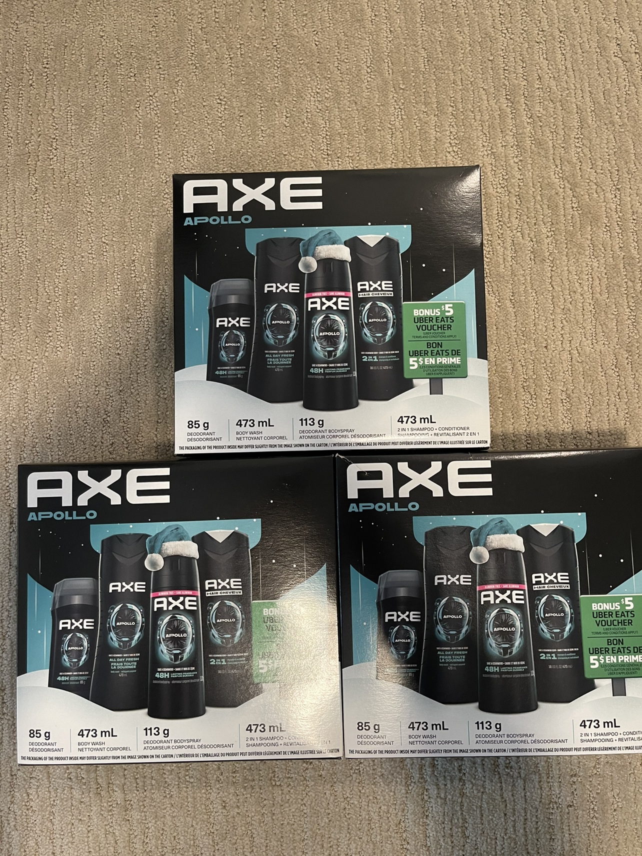 Axe Apollo Gift Set with Uber Eats Voucher