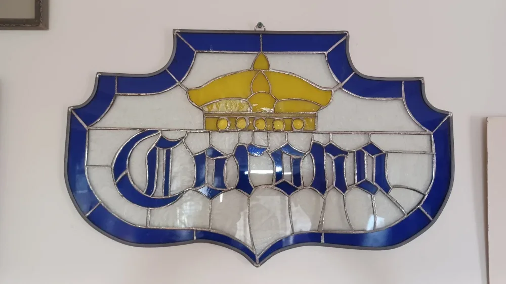Corona Stained Glass Sign