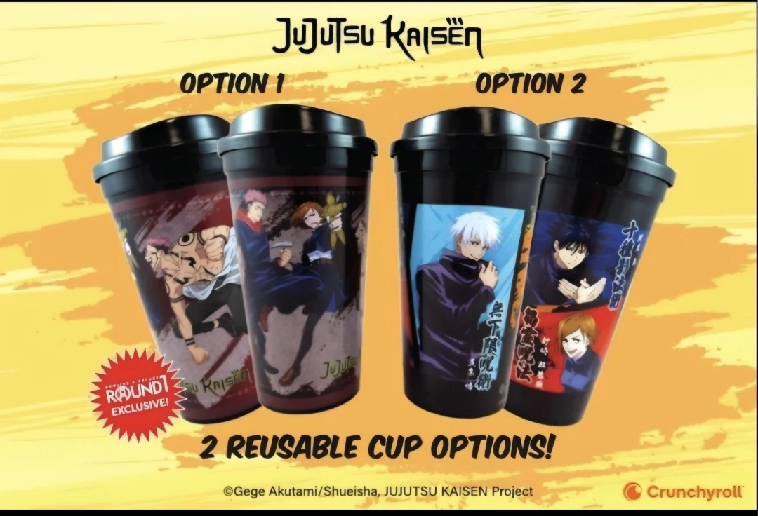 NEW 2pc Pack Jujutsu Kaisen Plastic Cups With Lid