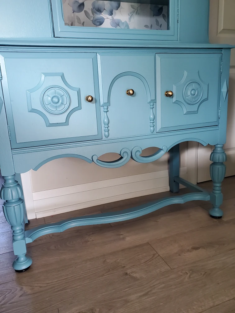 Refinished China Cabinet - Light Blue - photo 3