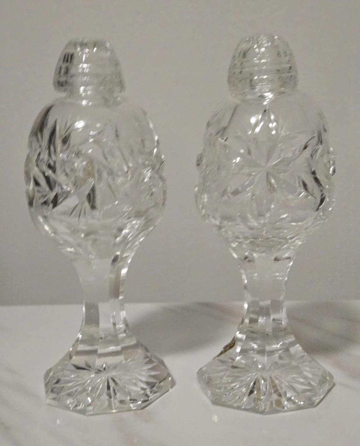 Crystal Belfor Lead Crystal Salt & Pepper Shakers