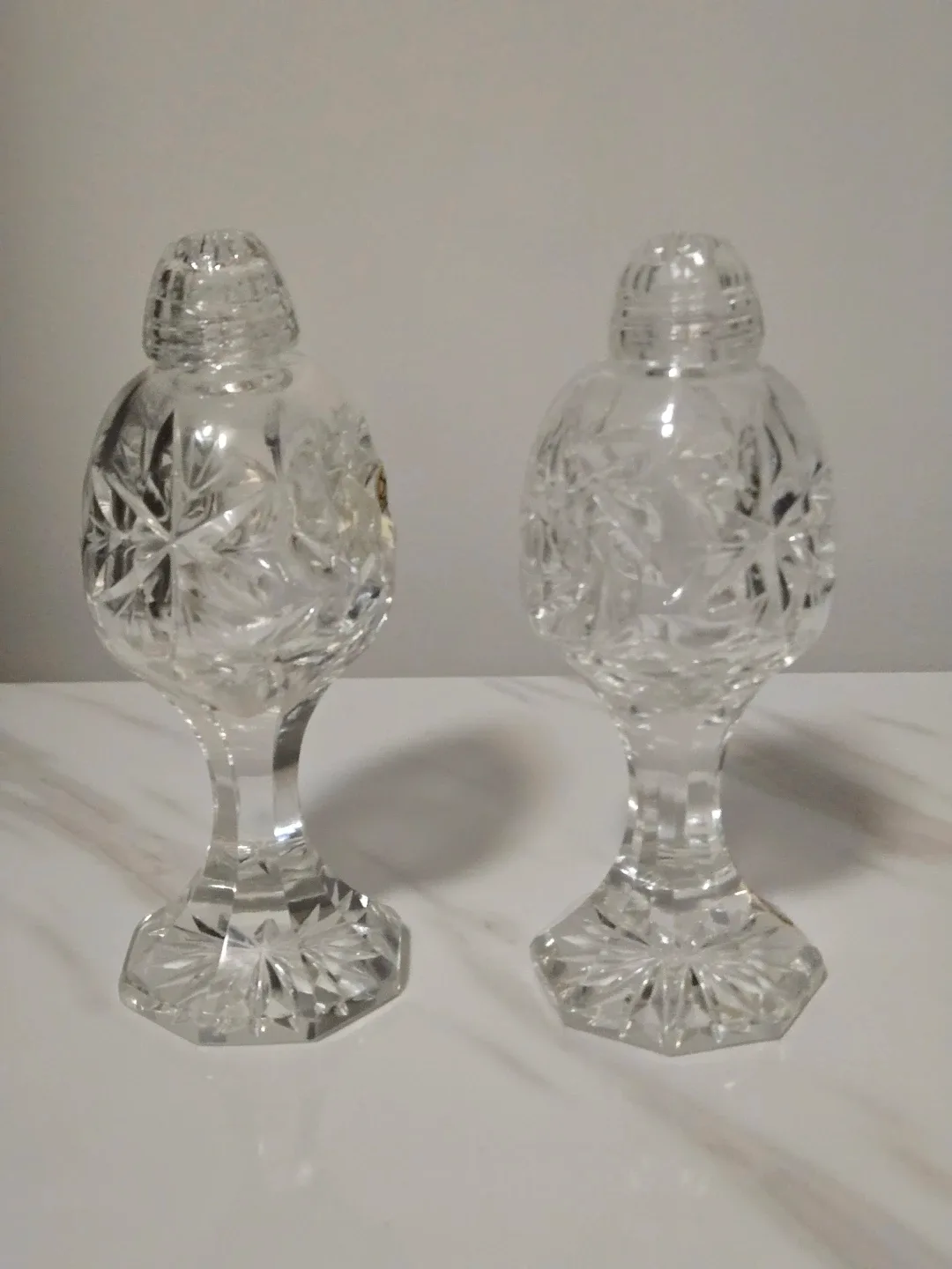 Crystal Belfor Lead Crystal Salt & Pepper Shakers image indicator(2)