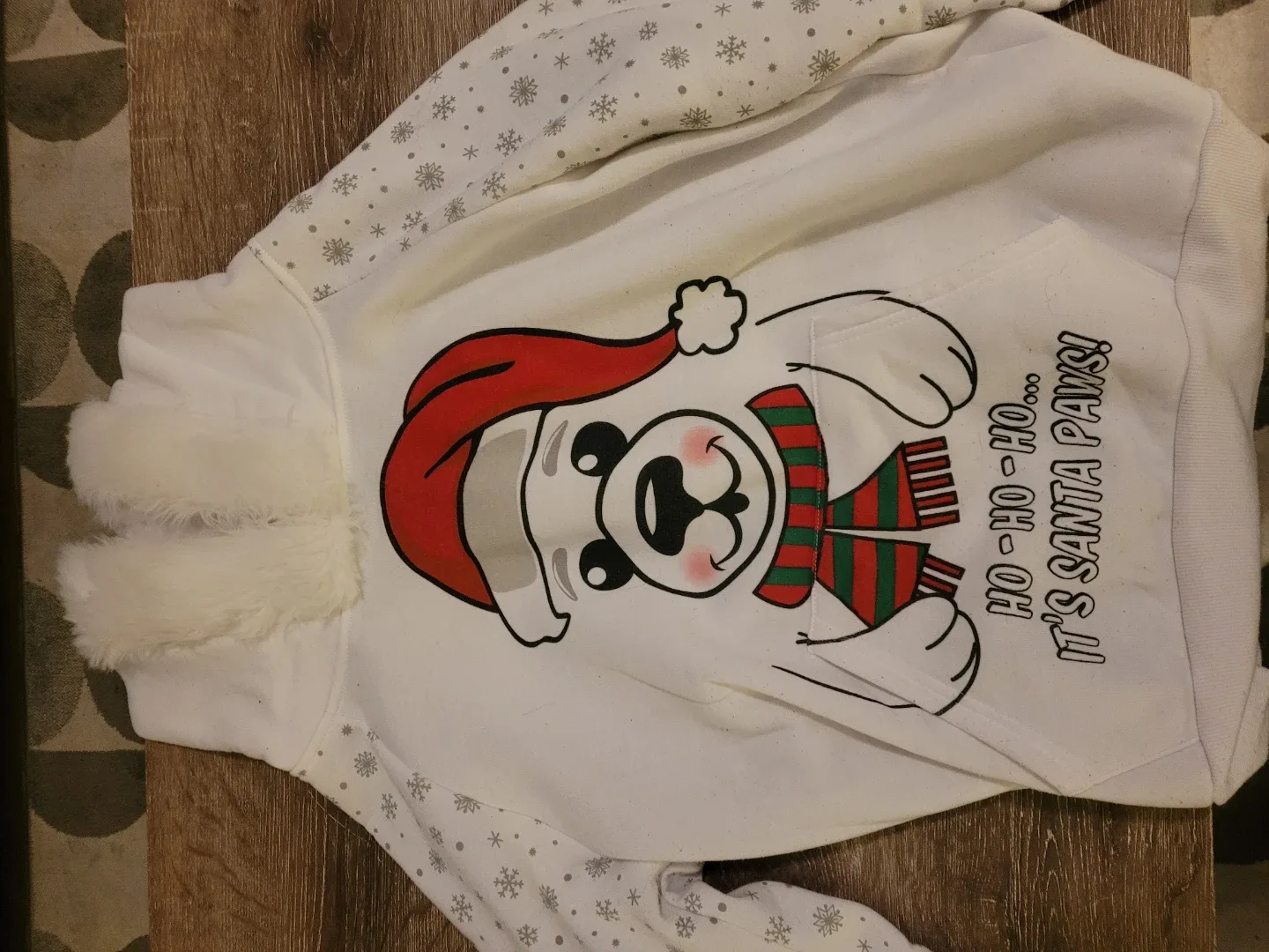 Bluemotes L/G White Christmas Bear Hoodie & Mittens image indicator(2)