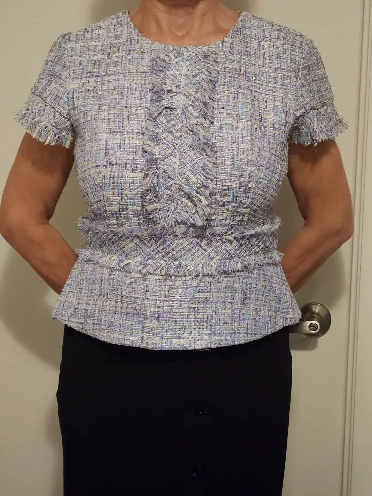 Sandra Angelozzi Tweed Peplum Top