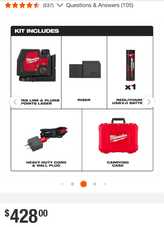 Milwaukee RECHARGEABLE Green Cross Line + Plum Points Laser image indicator(2)
