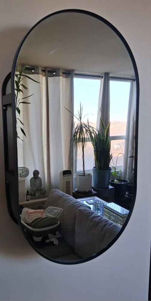 IKEA Lindbyn Mirror with Shelf - Black