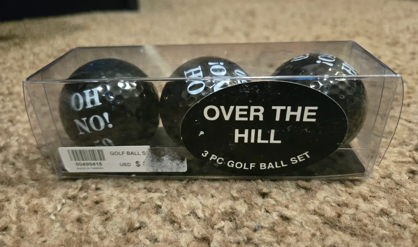 Set if 3 Novelty Over the Hill Golf Balls