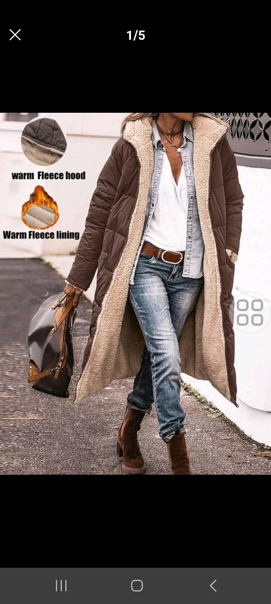 Reversible Sherpa & Puffer Coat - Brown & Beige