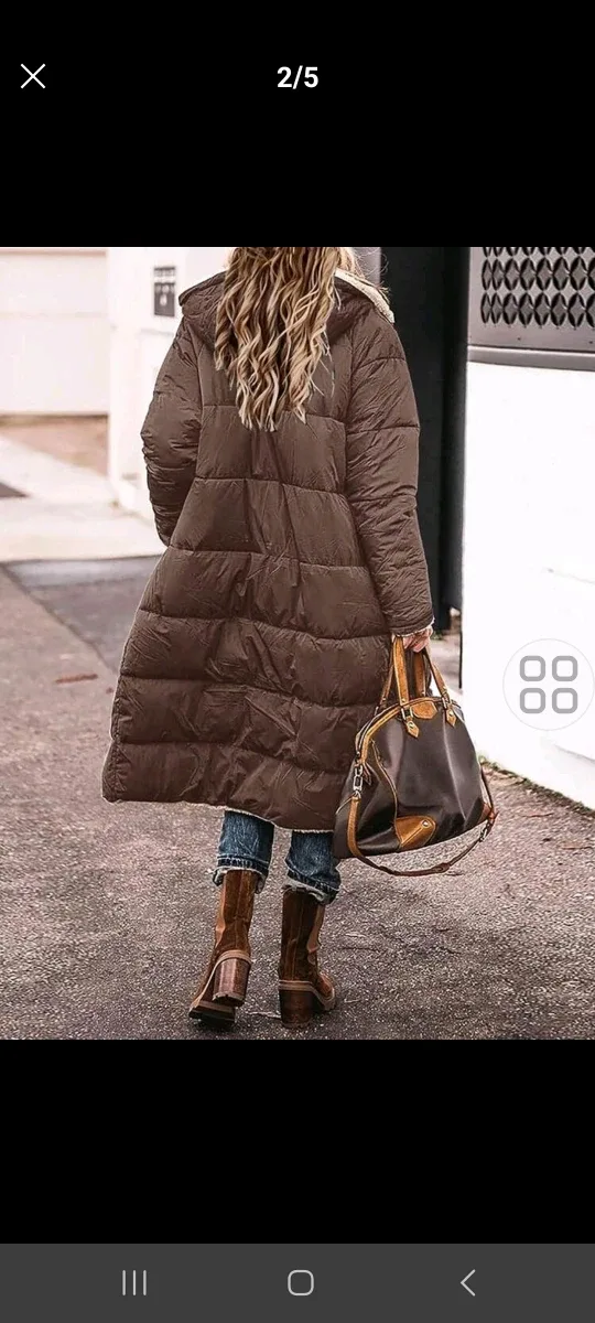 Reversible Sherpa & Puffer Coat - Brown & Beige image indicator(2)