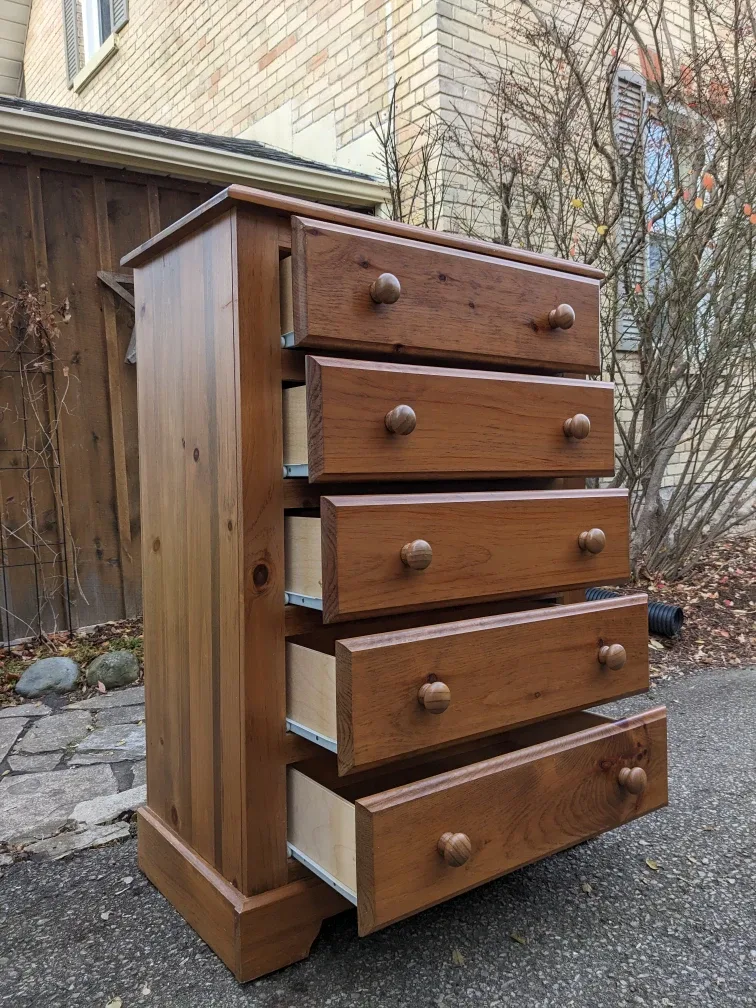 5 Drawer Tallboy Dresser in Solid Pine image indicator(3)