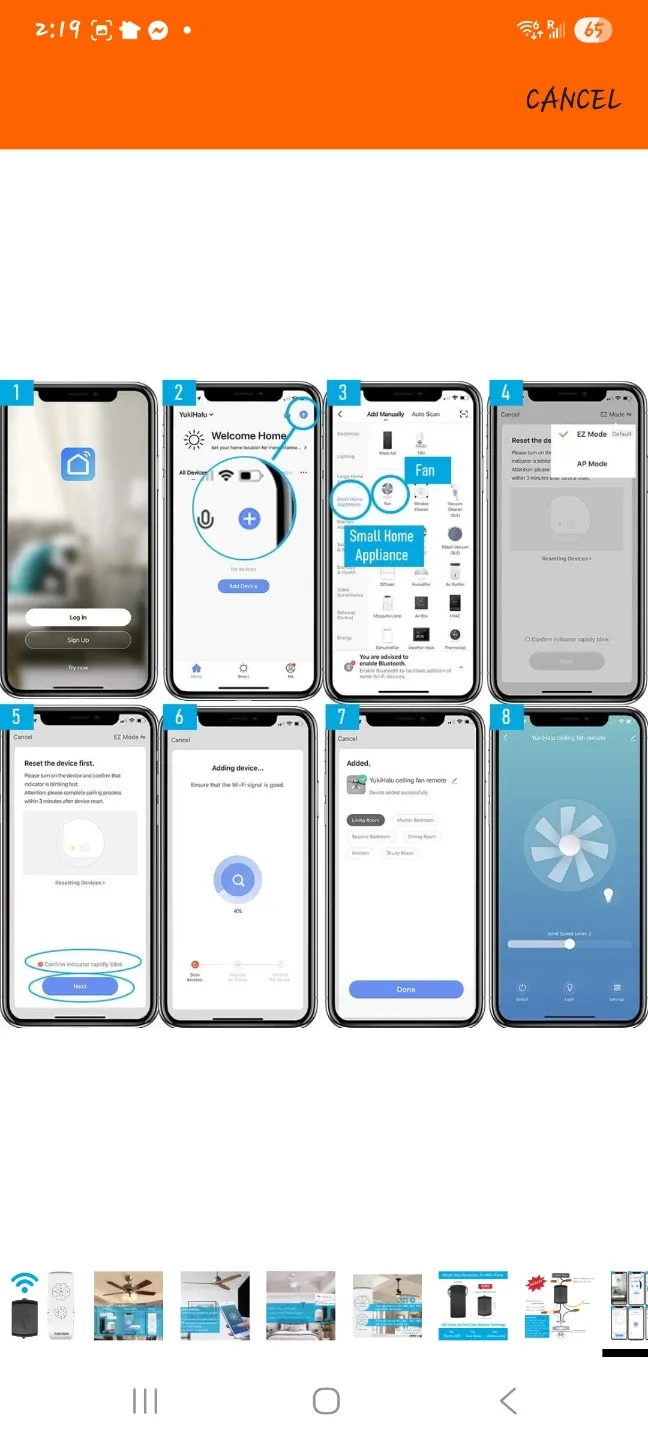 Smart WiFi Ceiling Fan Remote Control Kit image indicator(7)
