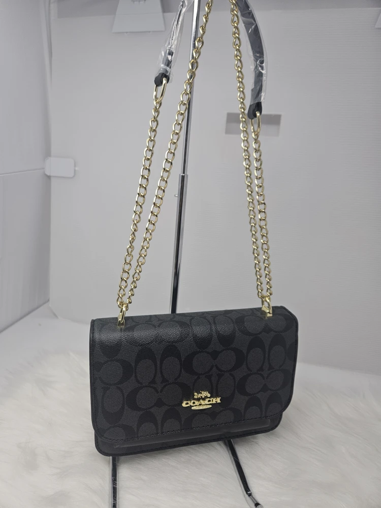 Coach Black Signature Chain Crossbody Bag