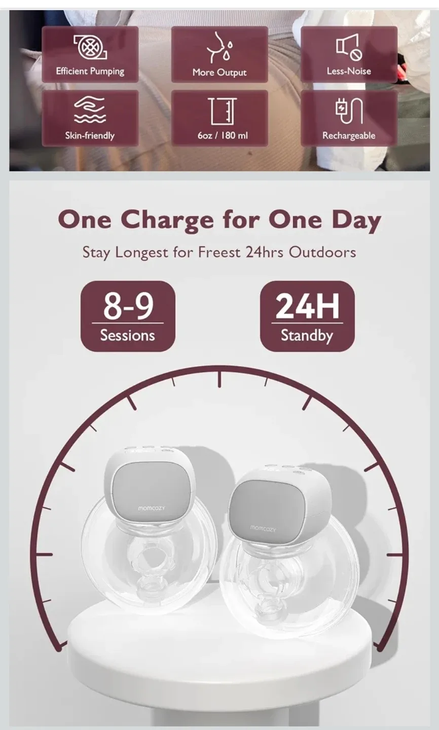 NewMomcozy S9 Pro Updated Hands Free Breast Pump, Wearable image indicator(3)