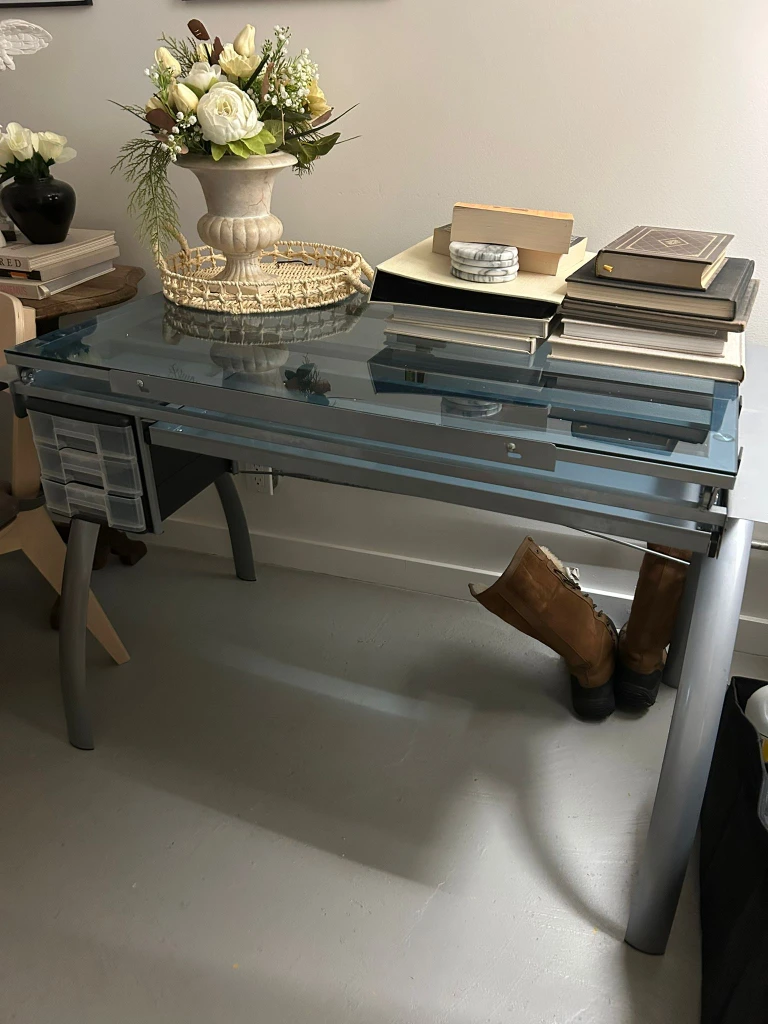 Glass Top Drafting Table