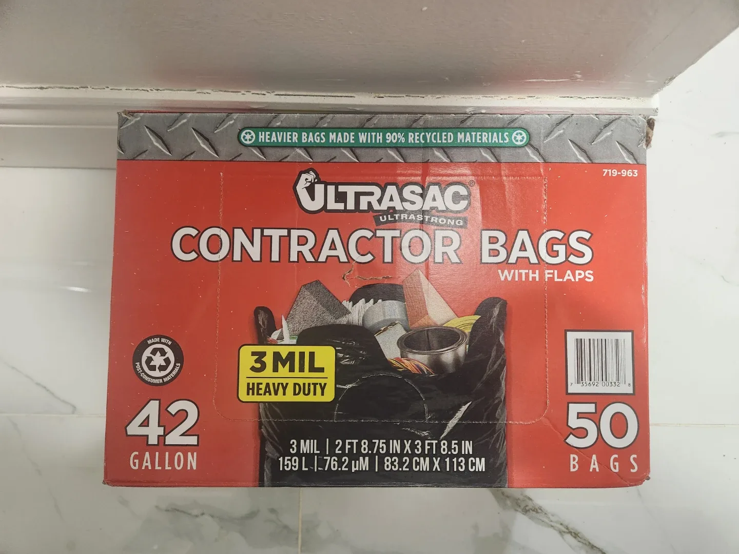 HDX Garbage Can w/ Lid, and UltraSac Contractor Bags (50 Bags) image indicator(3)