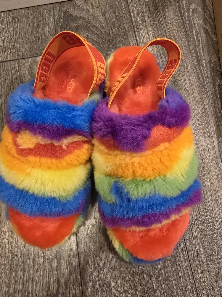 UGG Fluff Yeah Slide Cali Collage - Size 5