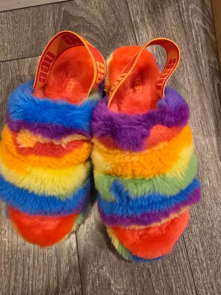 UGG Fluff Yeah Slide Cali Collage - Size 5