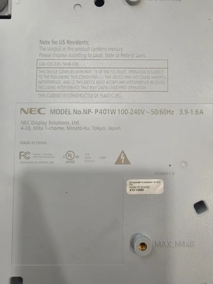 NEC NP-P401W Projector image indicator(4)
