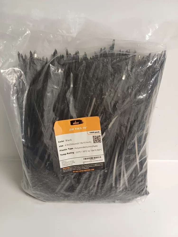 Albo 10" Black Zip Ties - 1000 Pack - New image indicator(2)