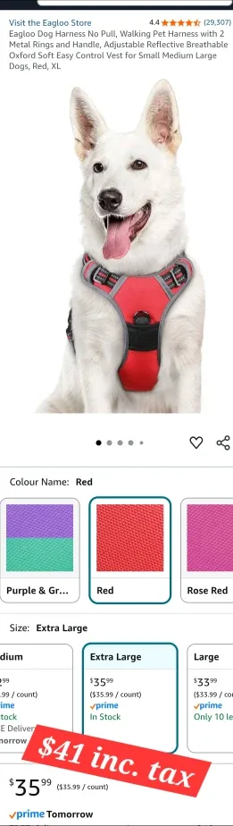 No-Pull Dog Harness with Leash XL *new image indicator(4)
