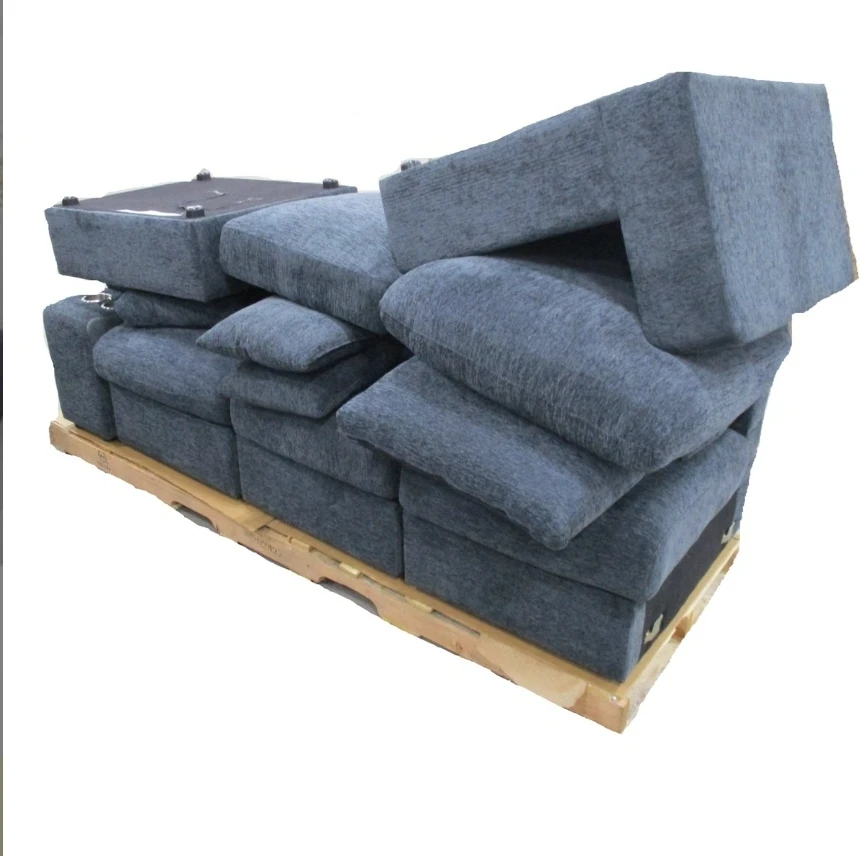 Modular Sectional Sofa with Ottoman - Blue Grey - photo 3