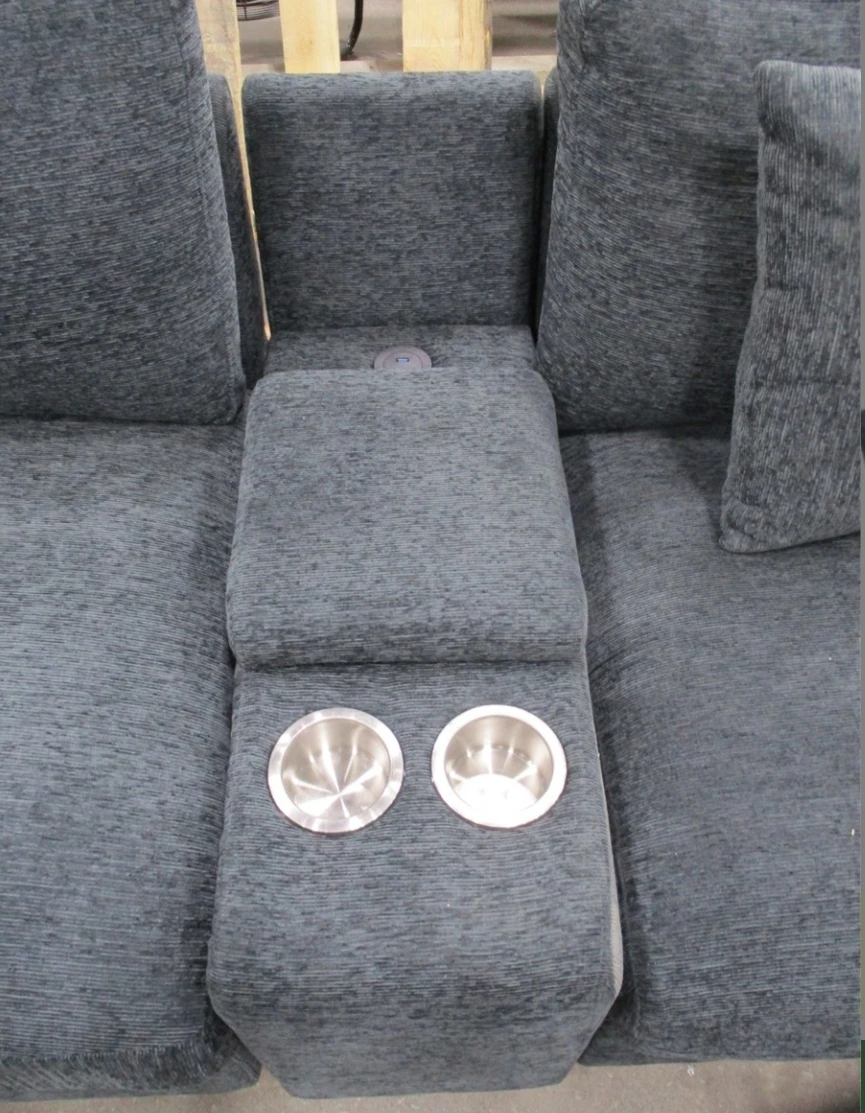 Modular Sectional Sofa with Ottoman - Blue Grey - photo 4