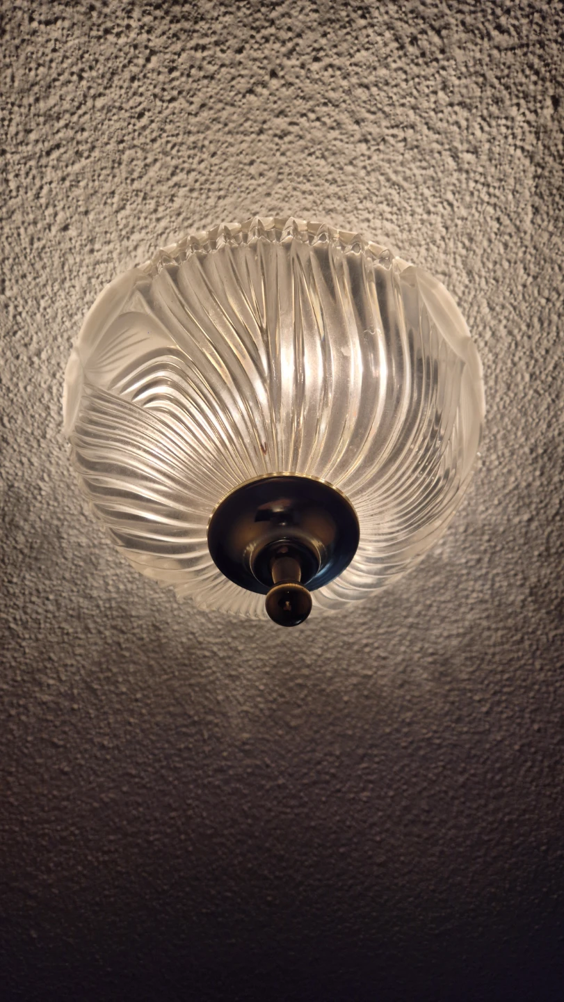 Ceiling Light Fixture - Gold & Glass set of 3