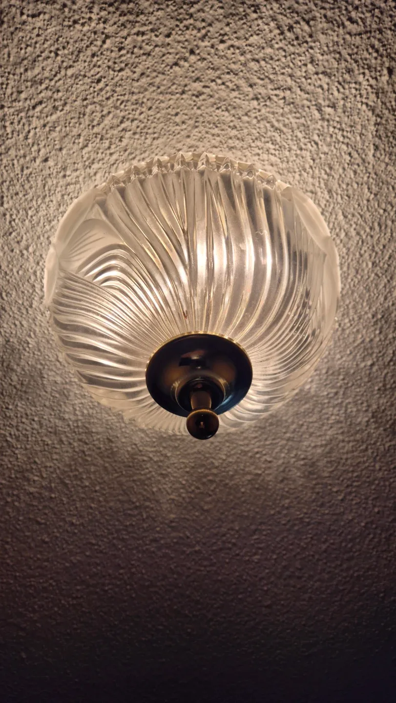 Ceiling Light Fixture - Gold & Glass set of 3