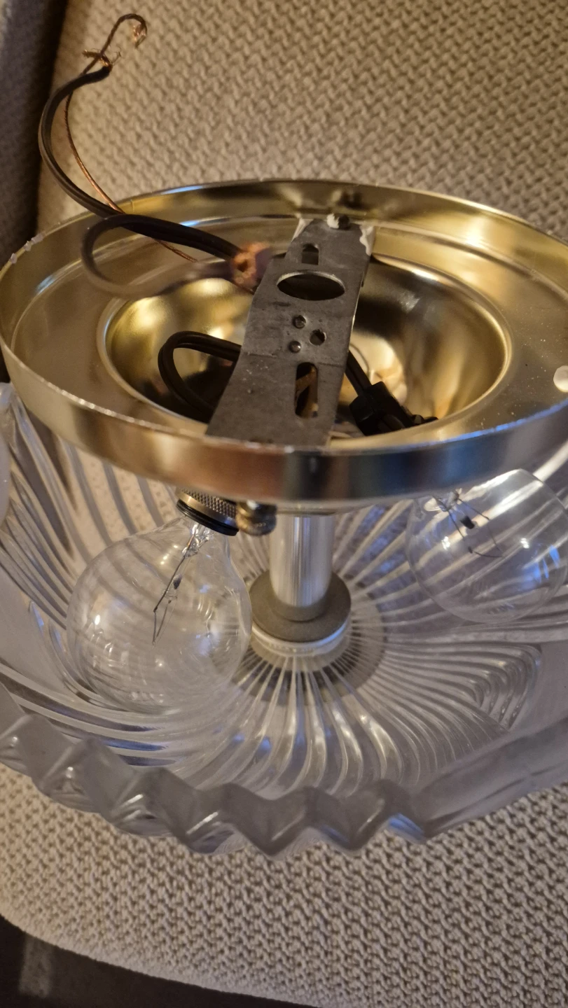 Ceiling Light Fixture - Gold & Glass set of 3 - photo 3