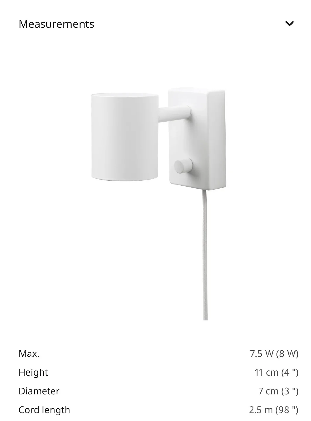 IKEA NYMÅNE Wall/Reading Lamps - White image indicator(3)
