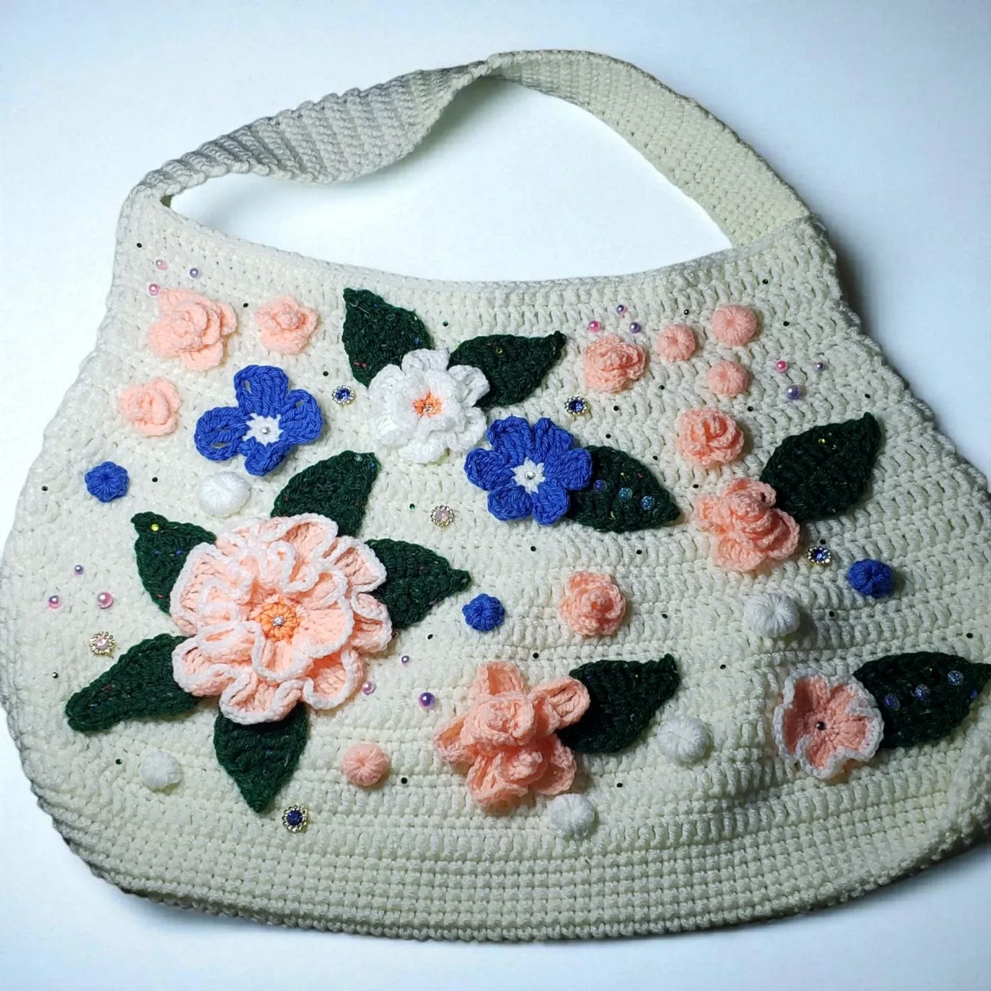 Handmade Crocheted Flower Bag