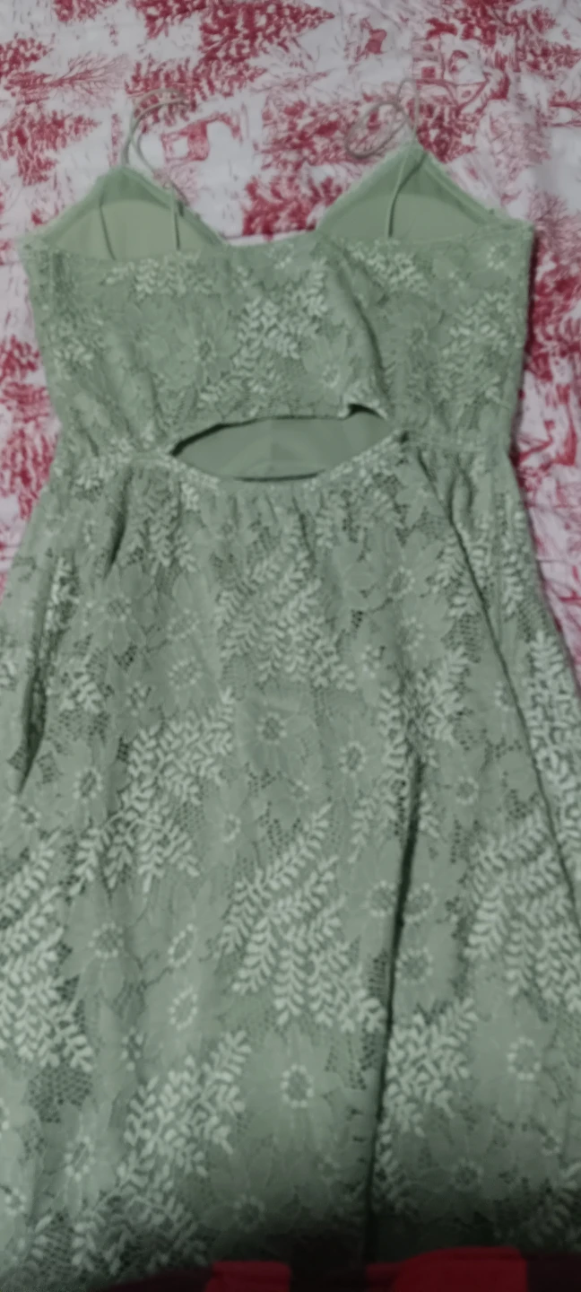 Misty Rose Green Lace Dress - photo 3
