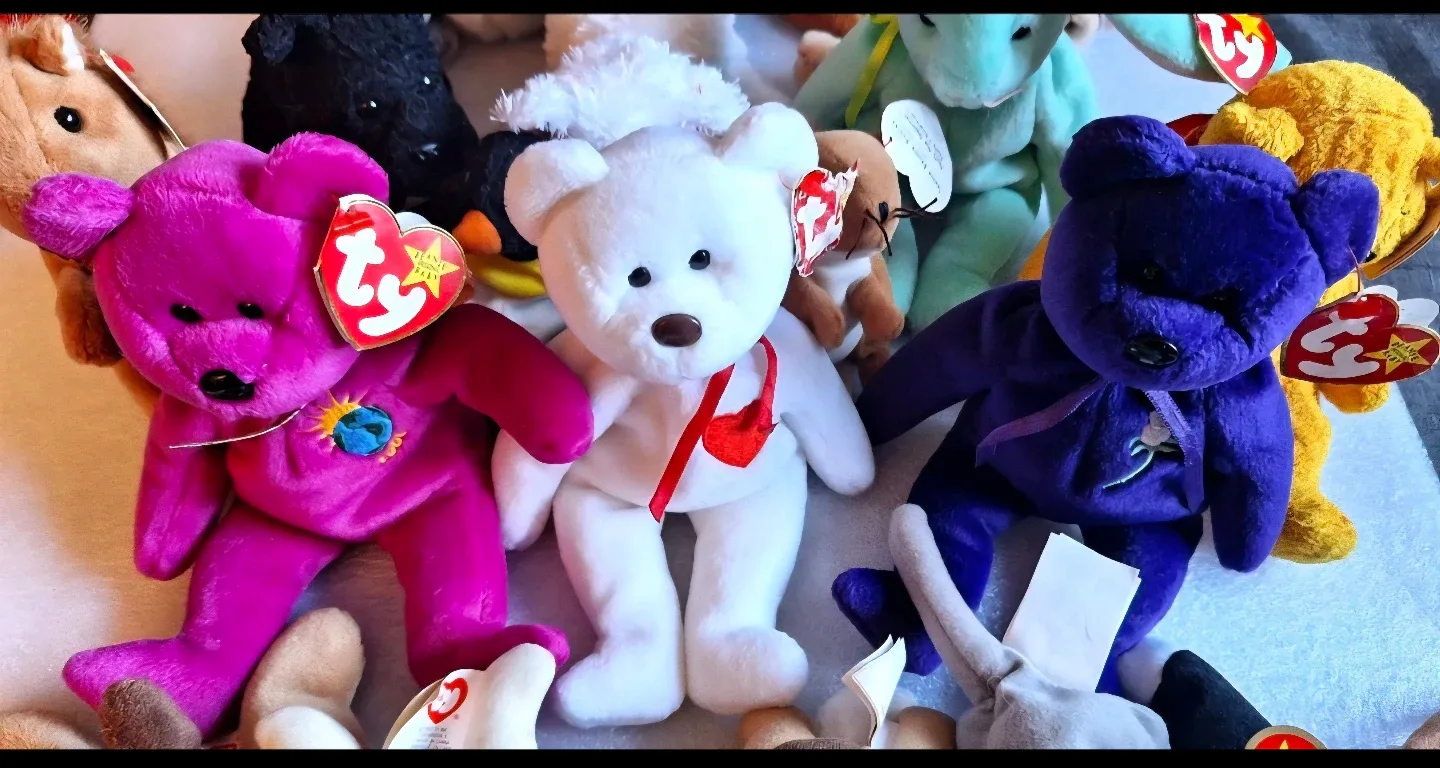 Lot of  21 Vtg. TY Beanie Babies including PRINCESS, MILLENIUM + image indicator(2)