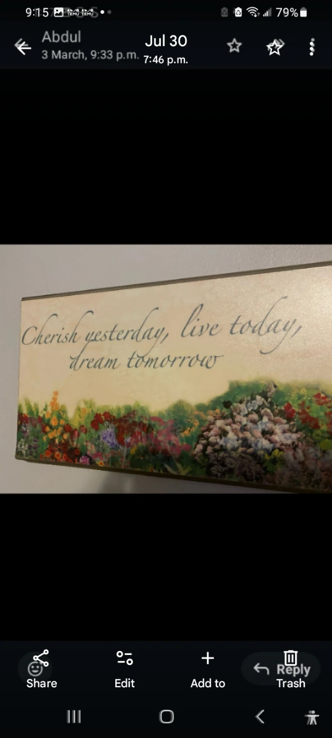 Inspirational Wall Art - Cherish Yesterday