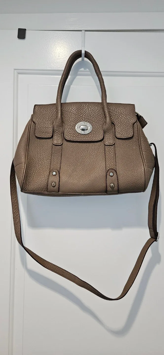 Brown Taupe handbag with shoulder strap