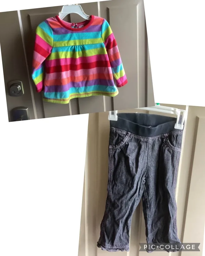 Girls sz 18 months outfits & sleepers $3 each image indicator(9)