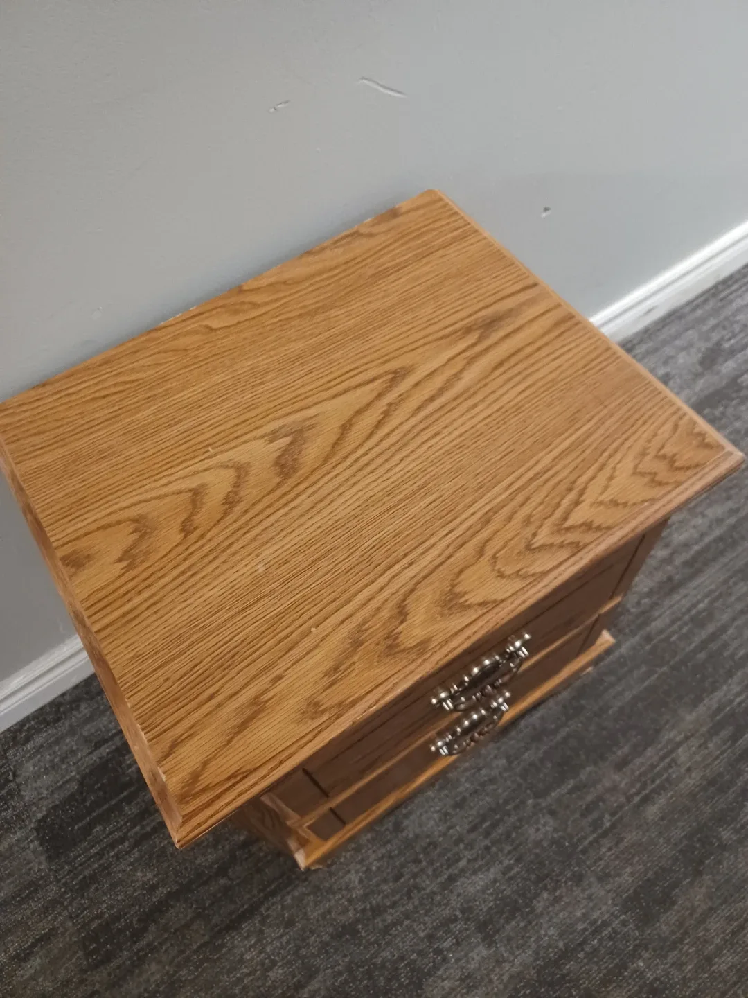 Wood Nightstand with Two Drawers image indicator(3)