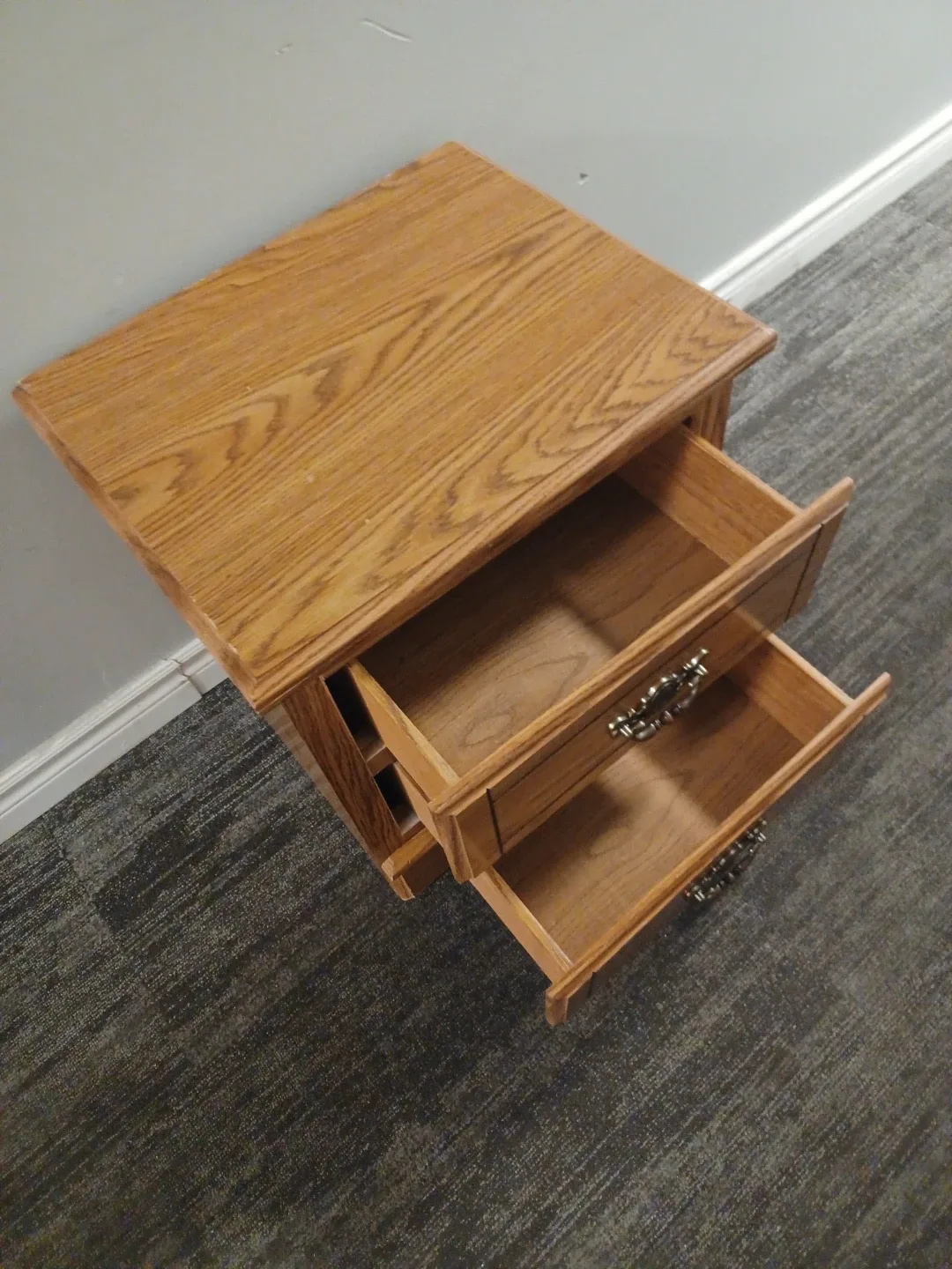 Wood Nightstand with Two Drawers image indicator(7)