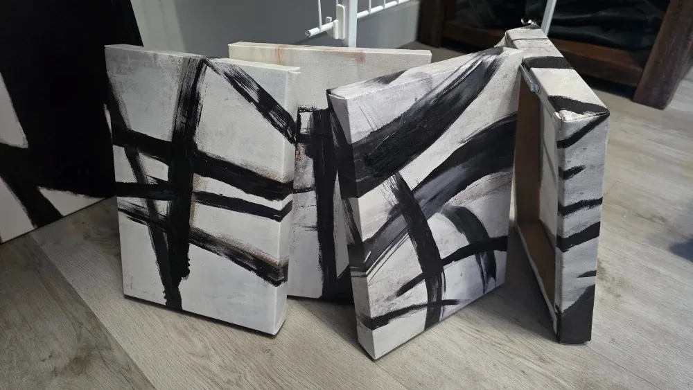 Black & White Abstract Canvas Art Set